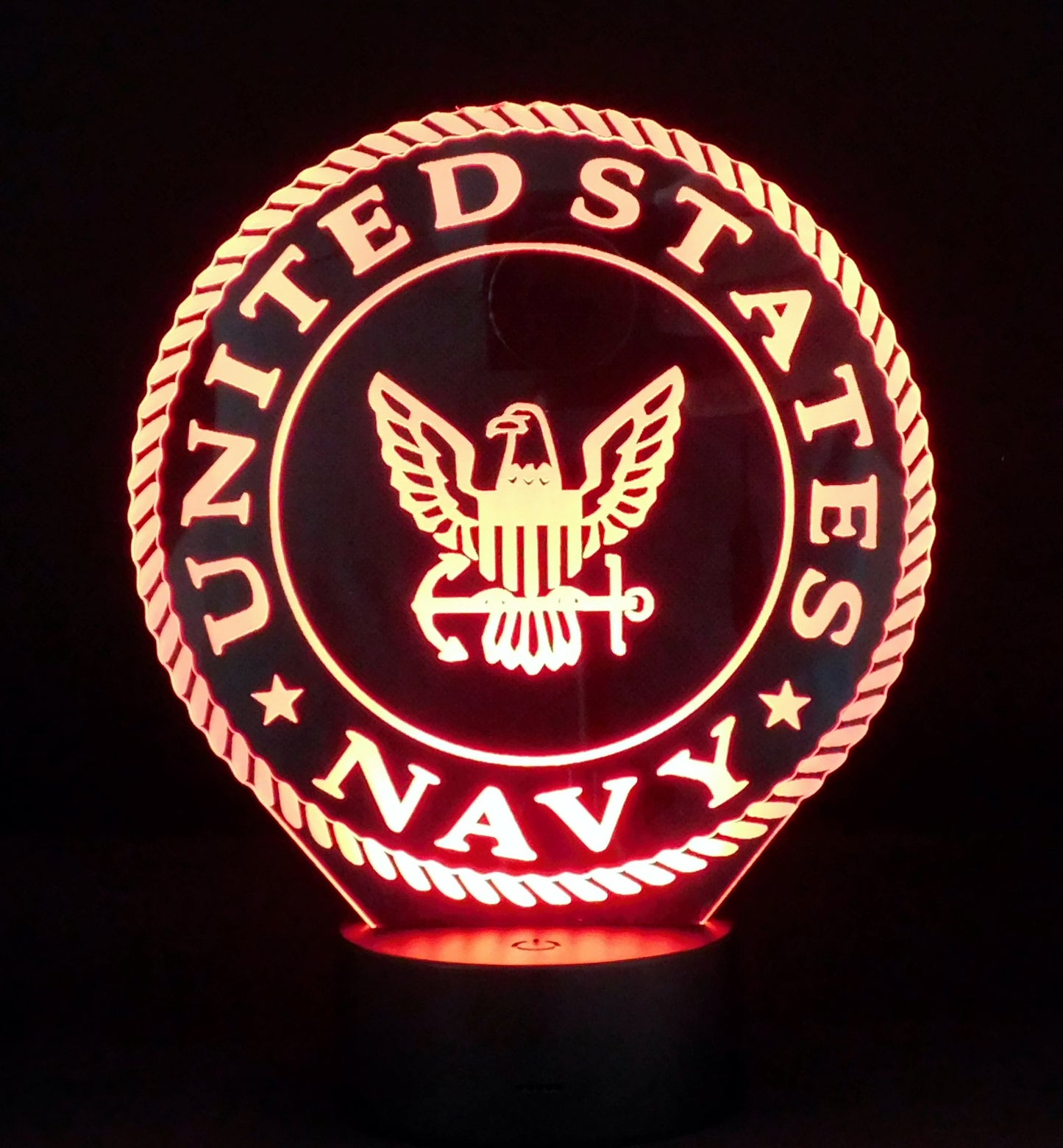 Navy Logo 3-D Optical Illusion Multicolored LED Lamp