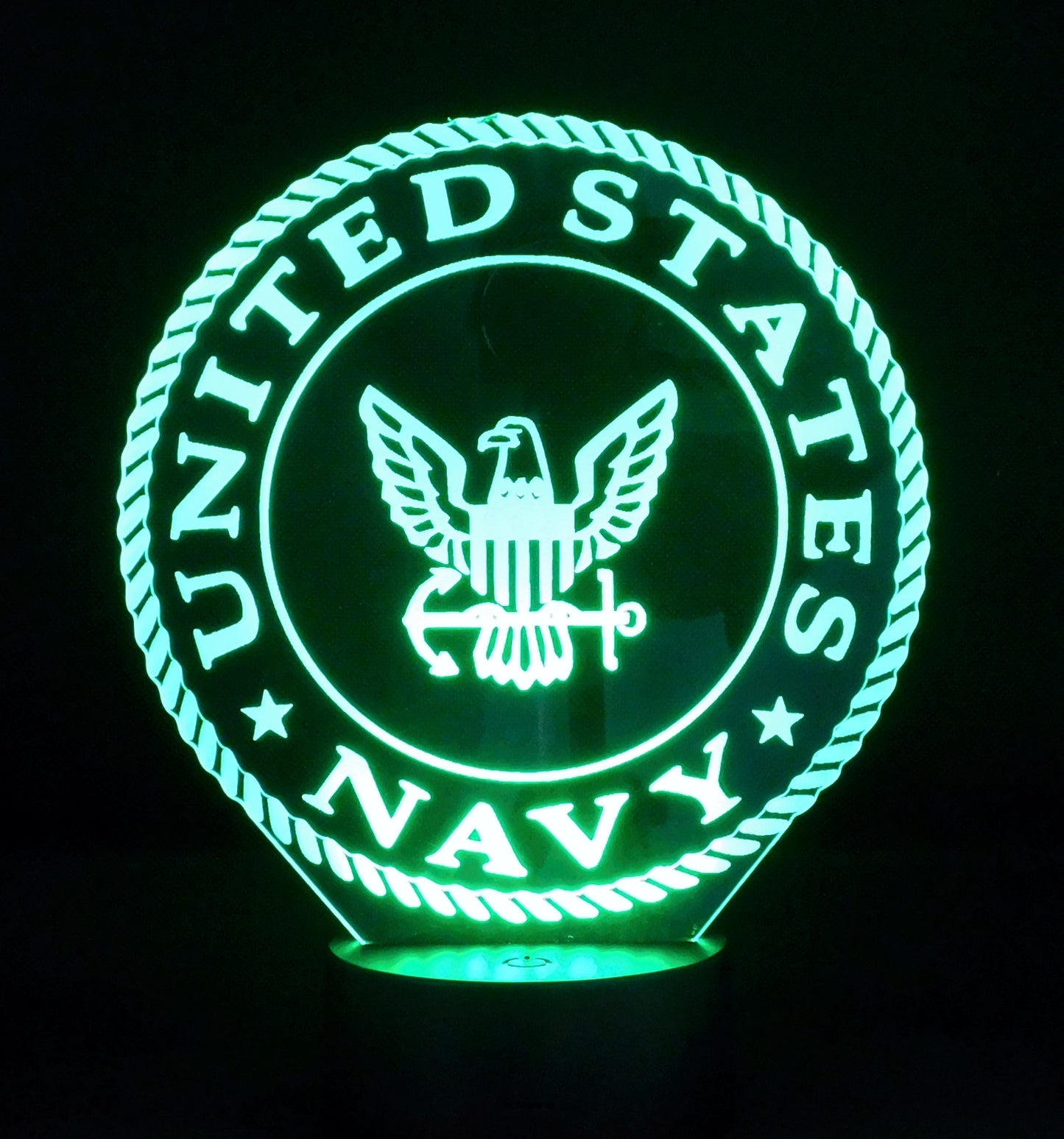 Navy Logo 3-D Optical Illusion Multicolored LED Lamp