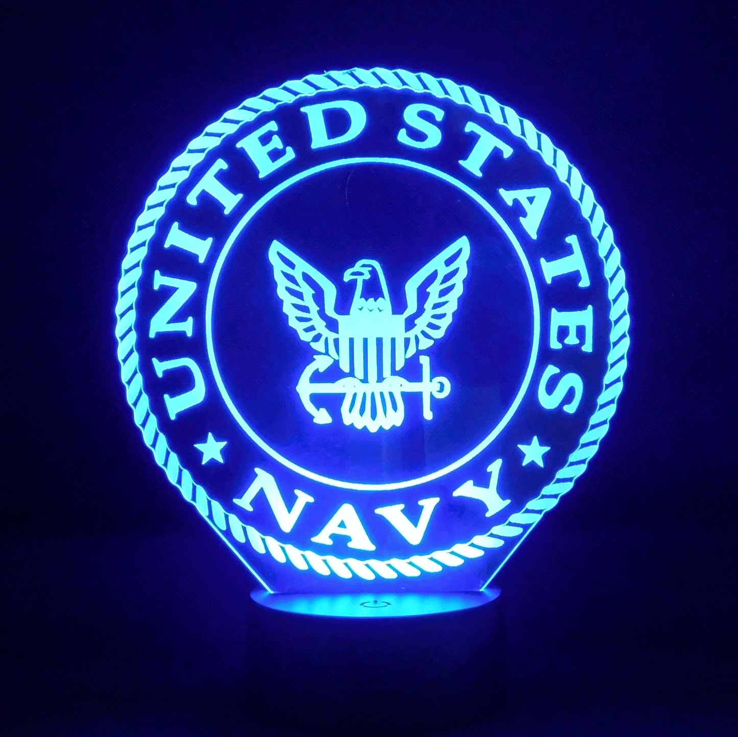 Navy Logo 3-D Optical Illusion Multicolored LED Lamp