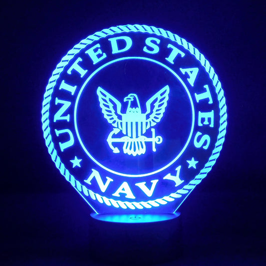 Navy Logo 3-D Optical Illusion Multicolored LED Lamp