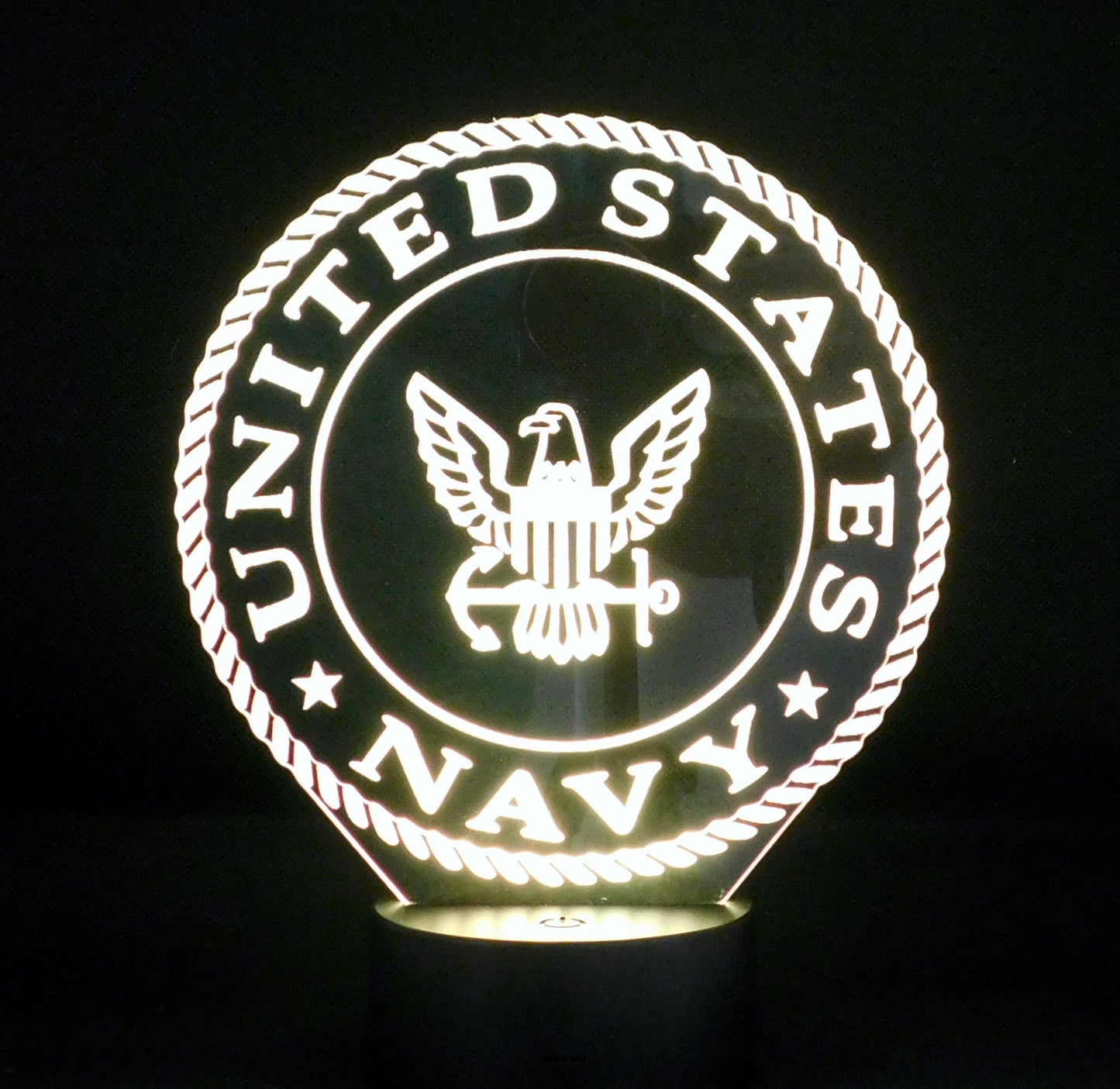 Navy Logo 3-D Optical Illusion Multicolored LED Lamp