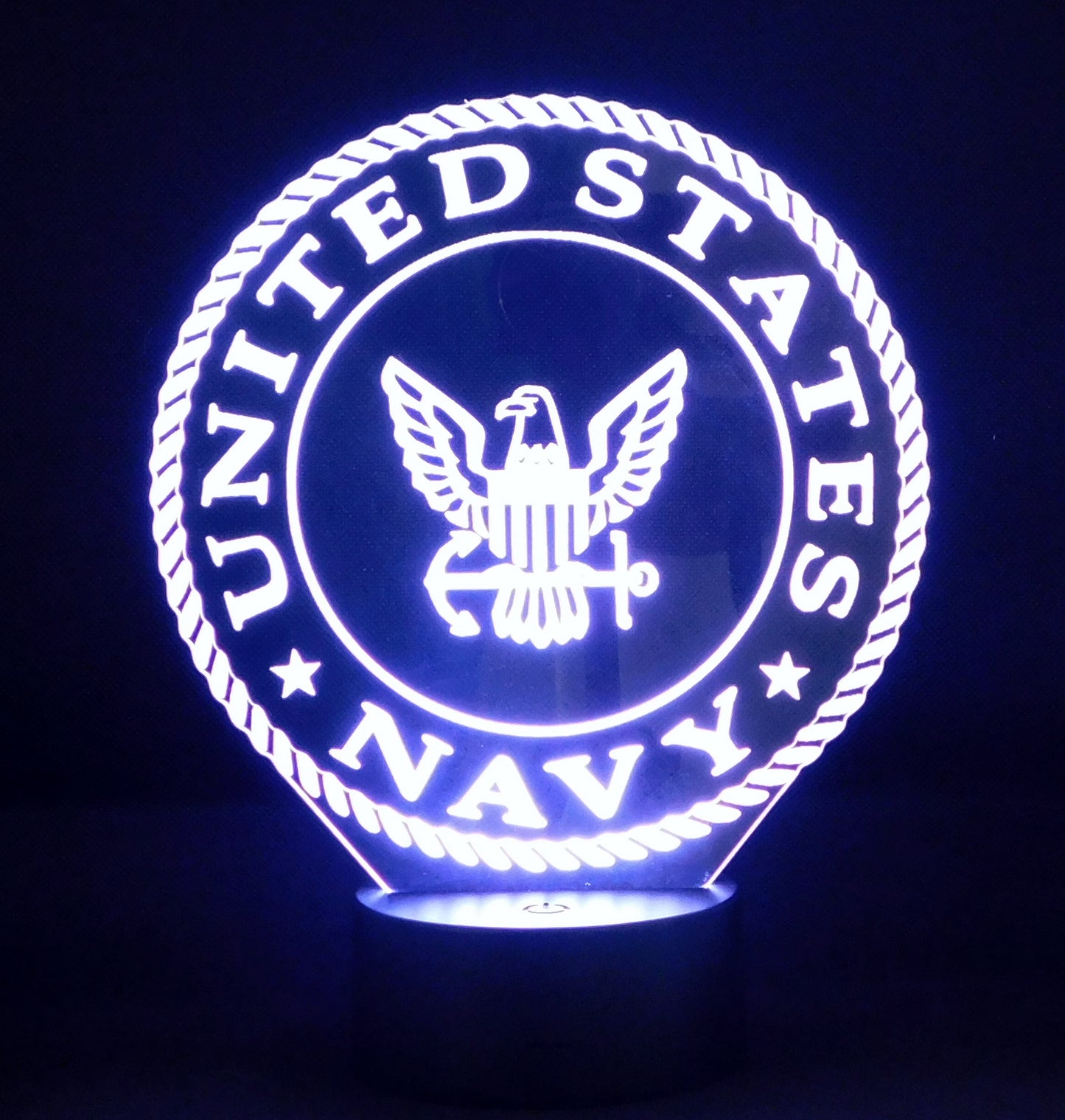 Navy Logo 3-D Optical Illusion Multicolored LED Lamp