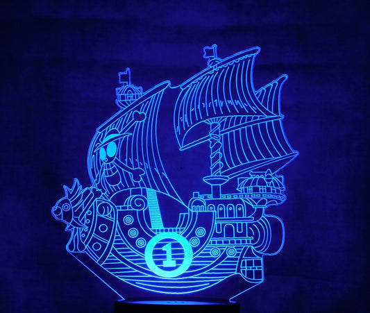 Pirate Ship 3-D Optical Illusion Multicolor LED Lamp