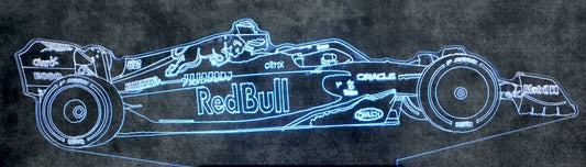 Red Bull F-1 Side View Race Car 3-D Optical Illusion Multicolored Light