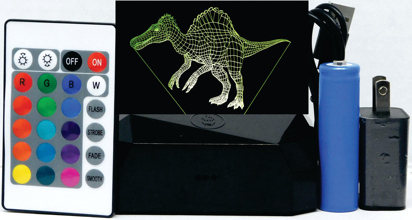 Dinosaurs 3-D Optical Illusion LED Desk, Table, Night Lamp
