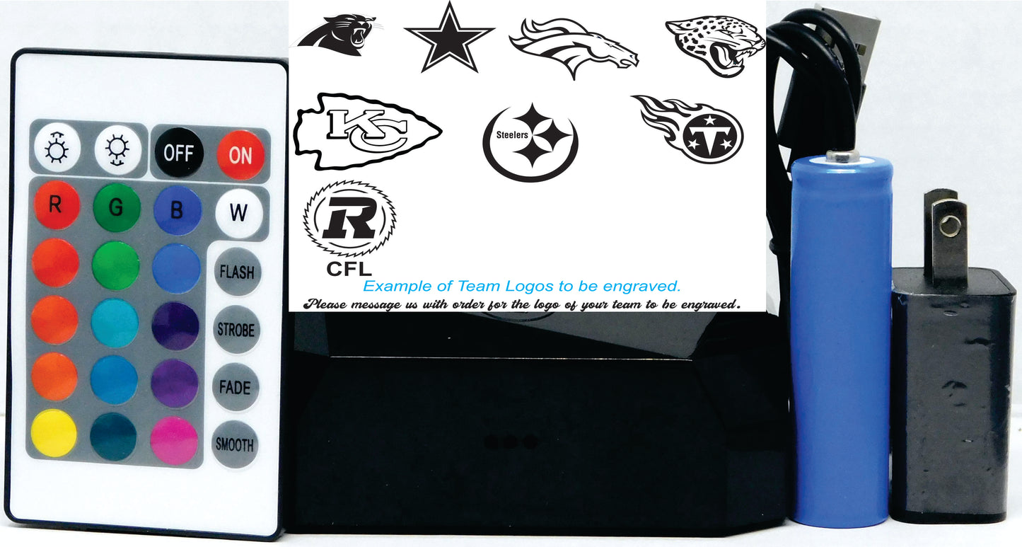 Pro League Football Helmet 3-D Optical Illusion Multicolored LED Lamp