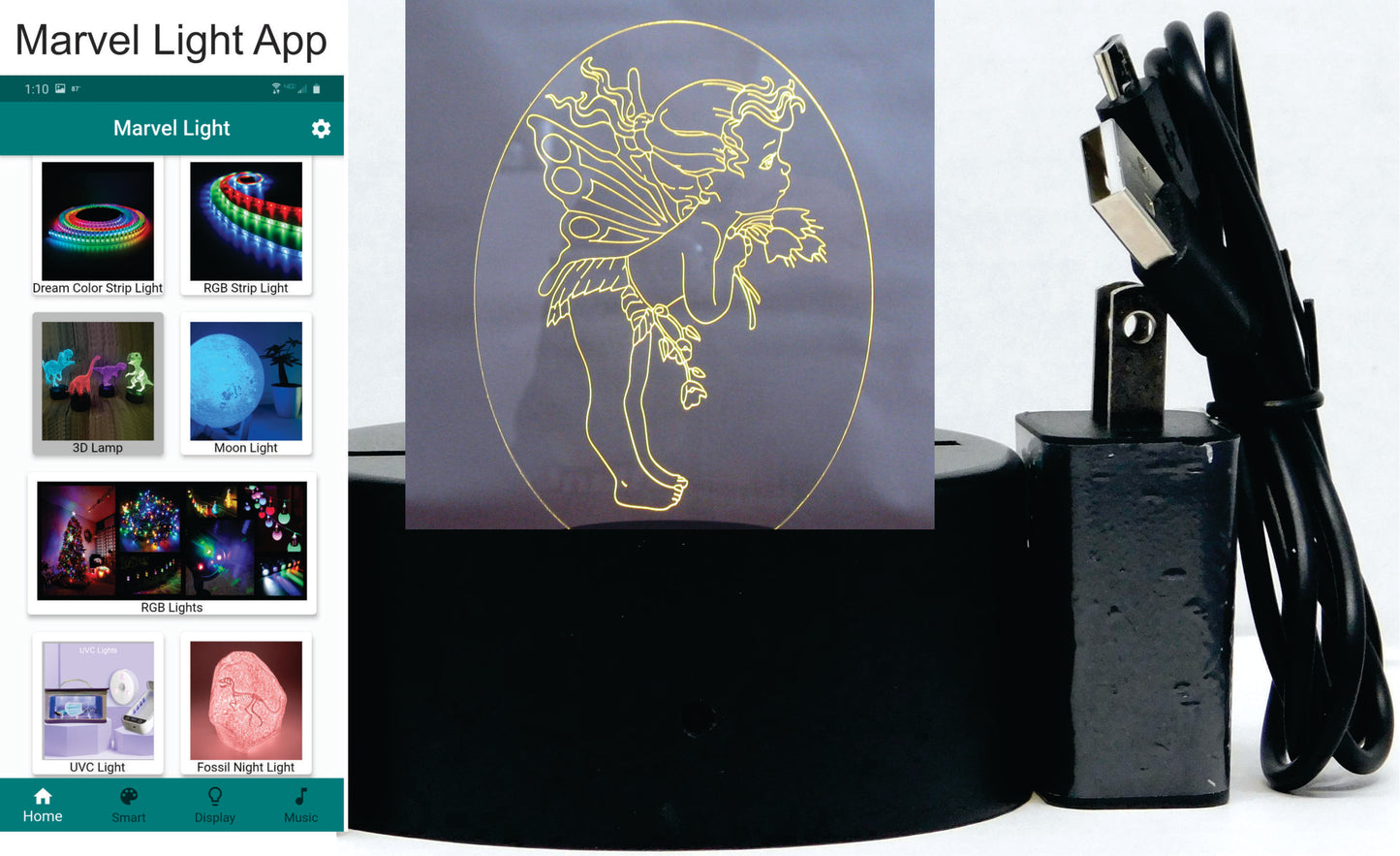 Fairy Optical Illusion 3-D Multicolored Light