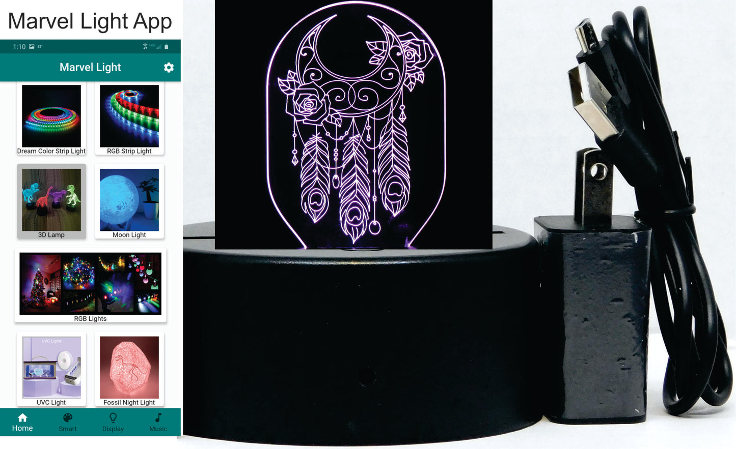 Dream Catcher 3-D Optical Illusion Multicolored Light