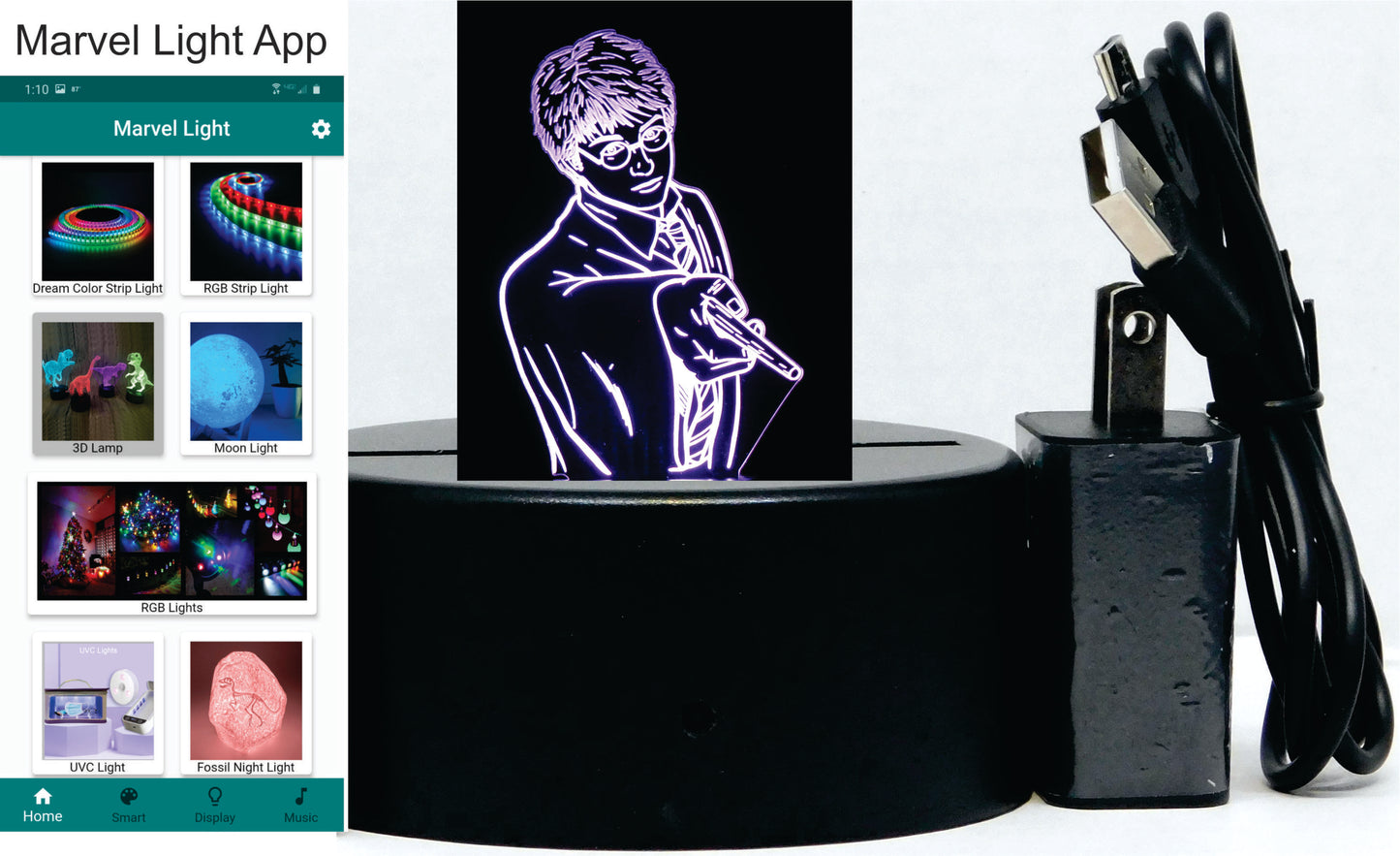 Harry Potter 3-D Optical Illusion LED Desk, Table, Night Lamp