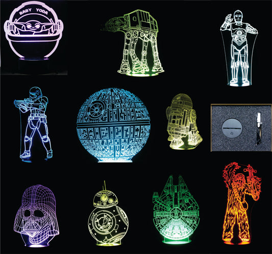 Star Wars (Section 1) 3-D Illusion LED Lamps with Remote