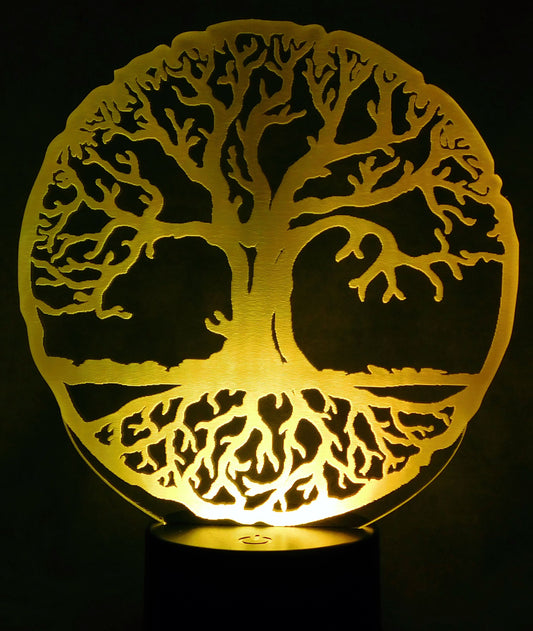 Tree of Life 3-D Optical Illusion Multicolored Light
