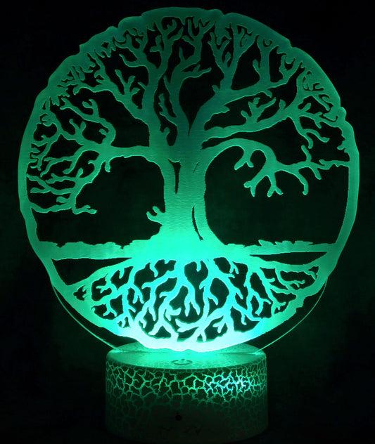 Tree of Life 3-D Optical Illusion Multicolored Light
