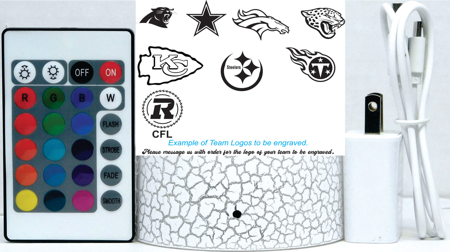 Pro League Football Helmet 3-D Optical Illusion Multicolored LED Lamp