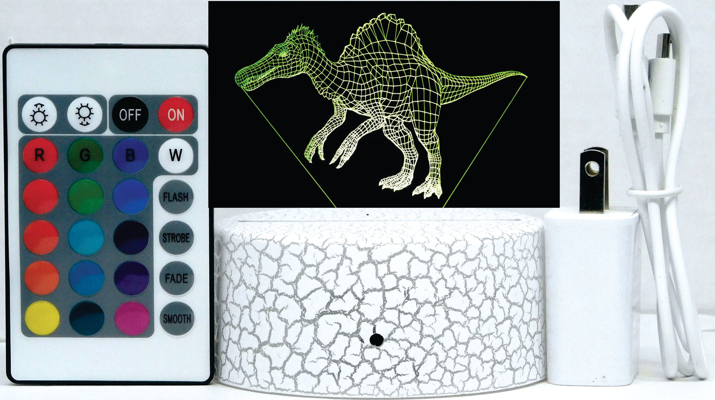Dinosaurs 3-D Optical Illusion LED Desk, Table, Night Lamp