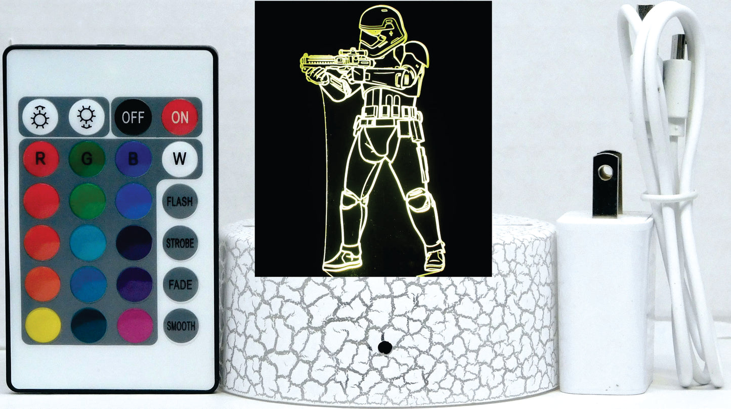 Storm Trooper 3-D Optical Illusion LED Multicolored Lamp