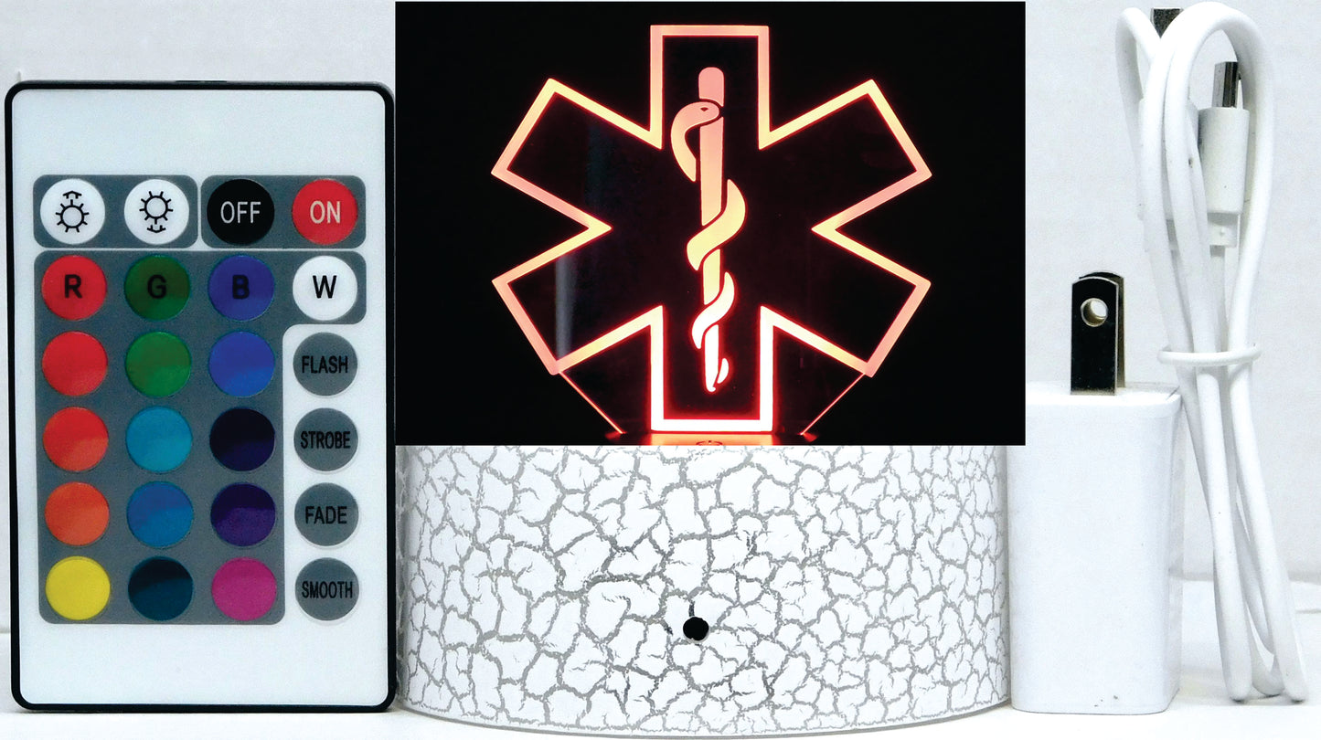 EMT Logo 3-D Optical Illusion Multicolored LED Lamp