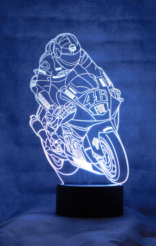 Motorcycle Yamaha Supersport 3-D Optical Illusion Multicolored LED Lamp