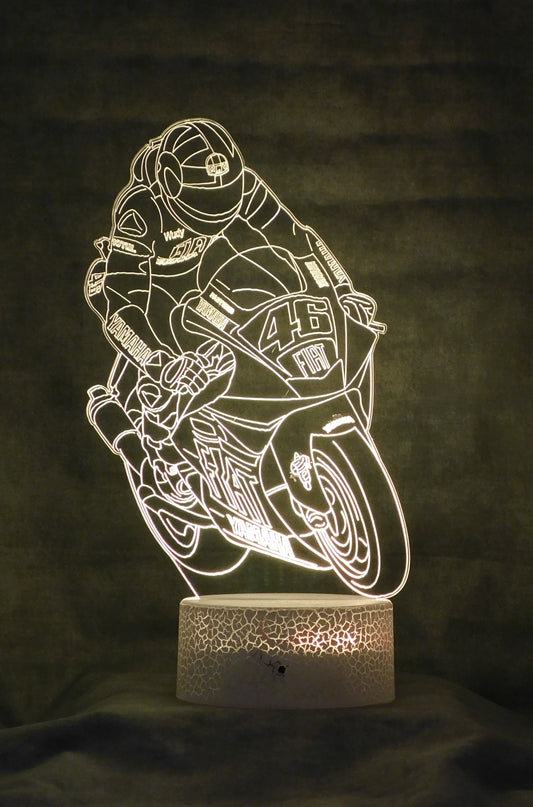 Motorcycle Yamaha Supersport 3-D Optical Illusion Multicolored LED Lamp