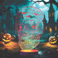 Halloween Image 3-D Optical Illusion Laser Cut with Multicolored LED Light