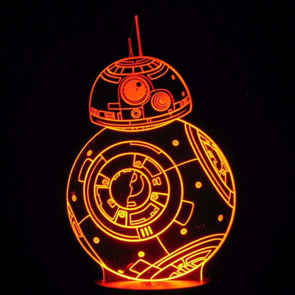 BB8 3-D Optical Illusion LED Multicolored Lamp
