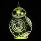 BB8 3-D Optical Illusion LED Multicolored Lamp