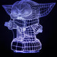 Baby Yoda Standing 3-D Optical Illusion LED Multicolor Lamp