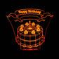 Birthday Cake 3-D Optical Illusion LED Desk, Table, Night Lamp