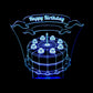 Birthday Cake 3-D Optical Illusion LED Desk, Table, Night Lamp