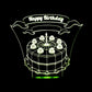 Birthday Cake 3-D Optical Illusion LED Desk, Table, Night Lamp