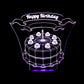 Birthday Cake 3-D Optical Illusion LED Desk, Table, Night Lamp
