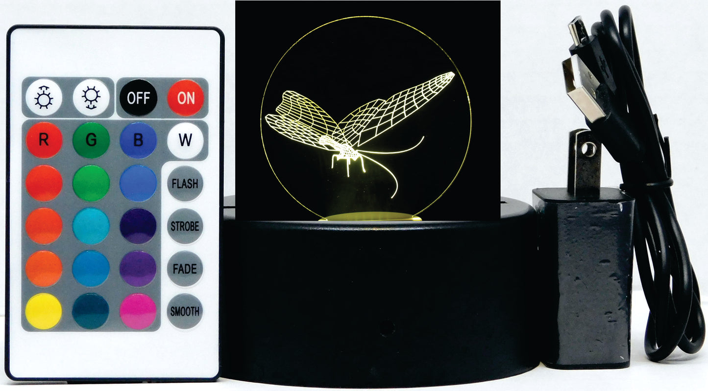 Butterflies 3-D Optical Illusion Multicolored Light