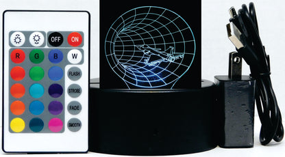 Jet Through Hole 3-D Optical Illusion LED Desk, Table, Night Lamp