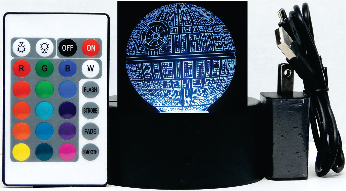 Death Star 3-D Optical Illusion LED Desk, Table, Night Lamp