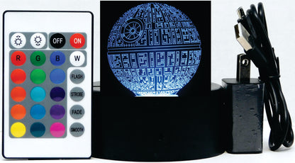 Death Star 3-D Optical Illusion LED Desk, Table, Night Lamp