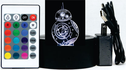 BB8 3-D Optical Illusion LED Multicolored Lamp