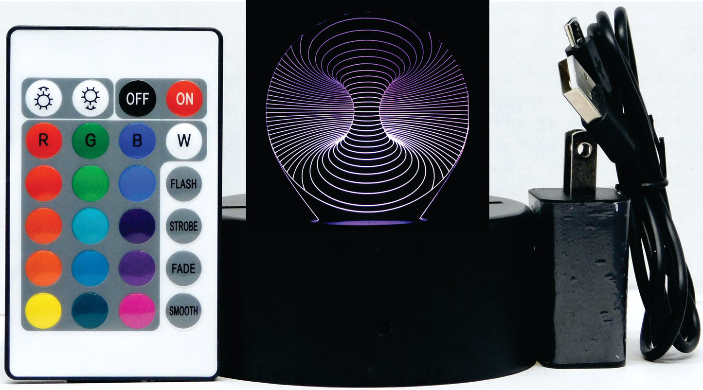Double Hole 3-D Optical Illusion Multicolored Light