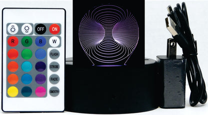 Double Hole 3-D Optical Illusion Multicolored Light