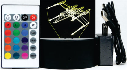 X-Wing Fighter 3-D Optical Illusion Multicolored Light