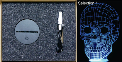 Halloween Image 3-D Optical Illusion Laser Cut with Multicolored LED Light
