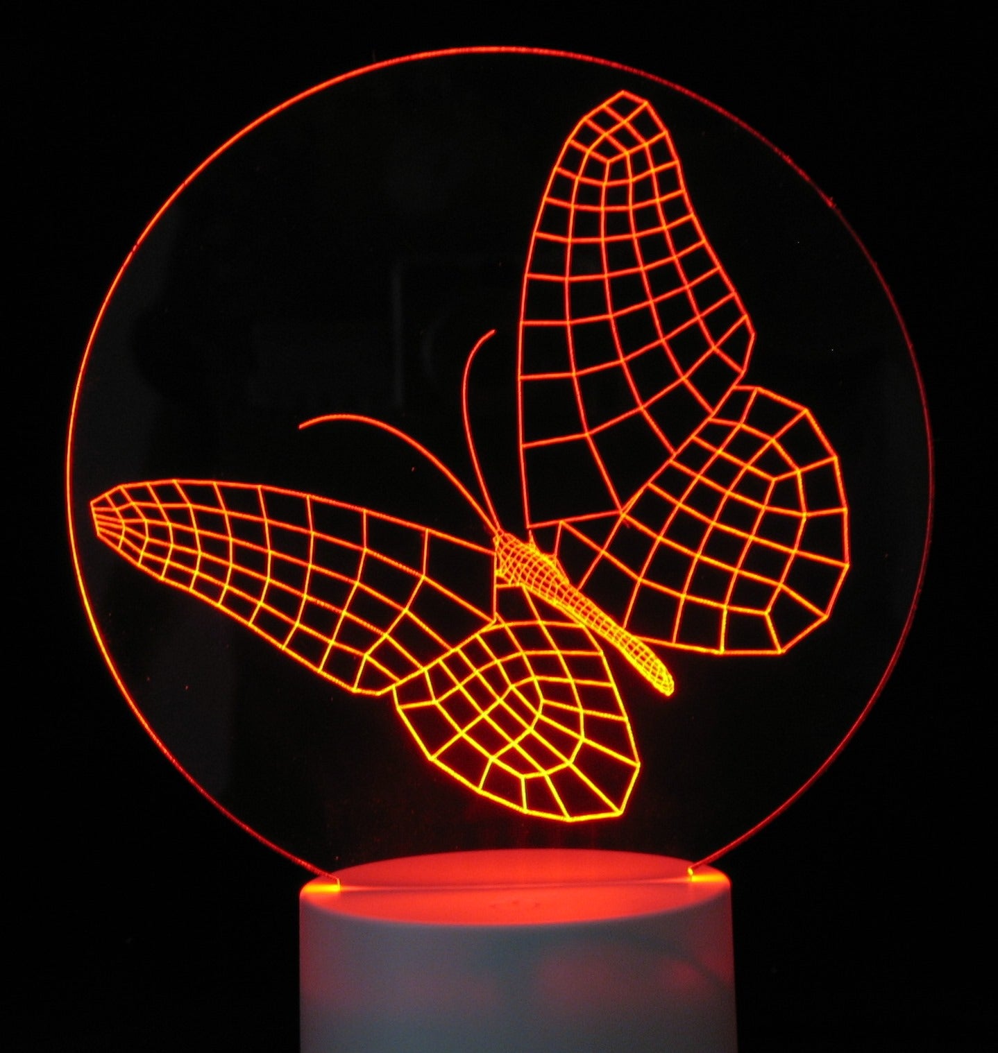 Butterflies 3-D Optical Illusion Multicolored Light
