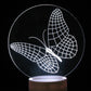 Butterflies 3-D Optical Illusion Multicolored Light