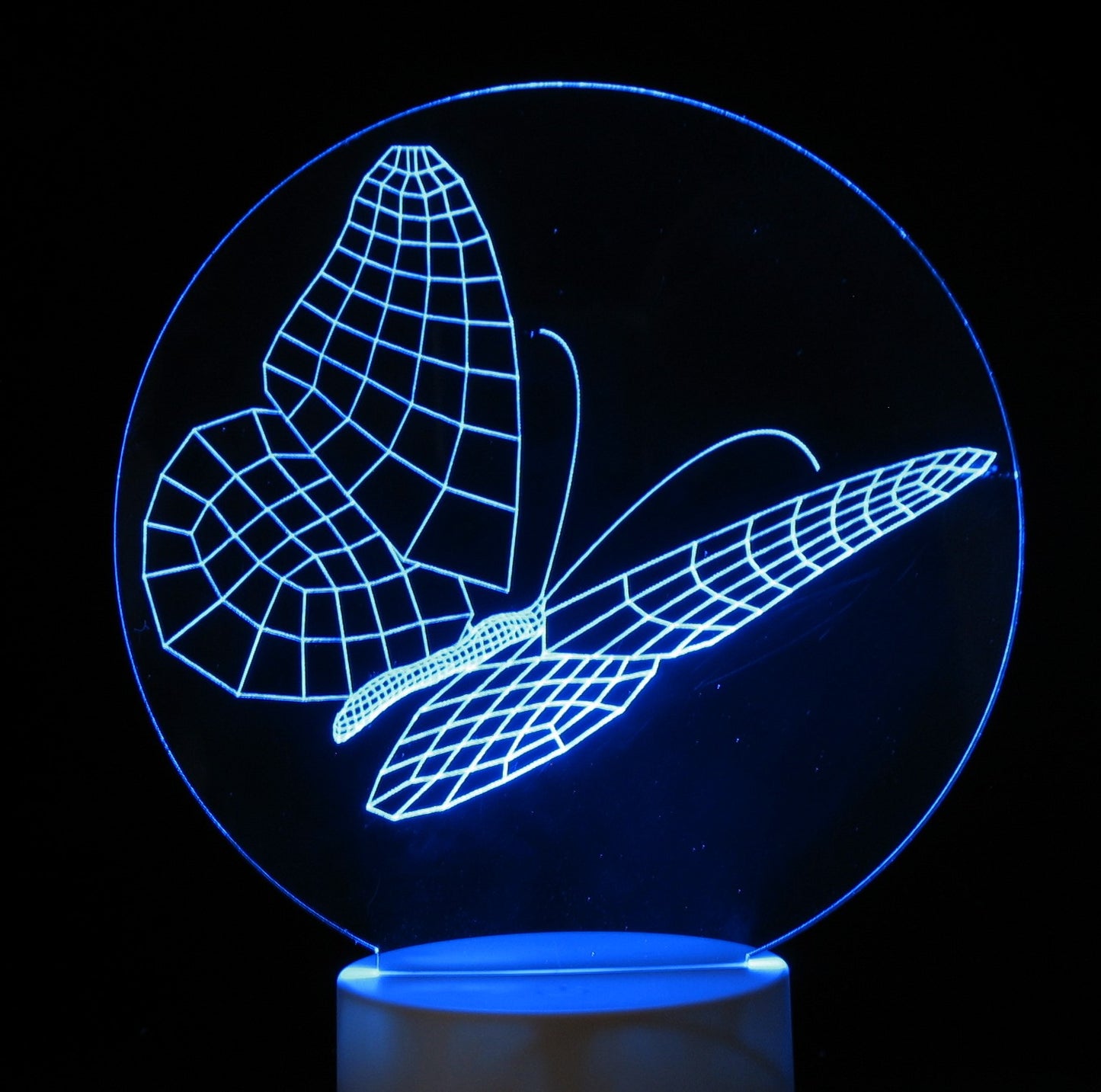 Butterflies 3-D Optical Illusion Multicolored Light