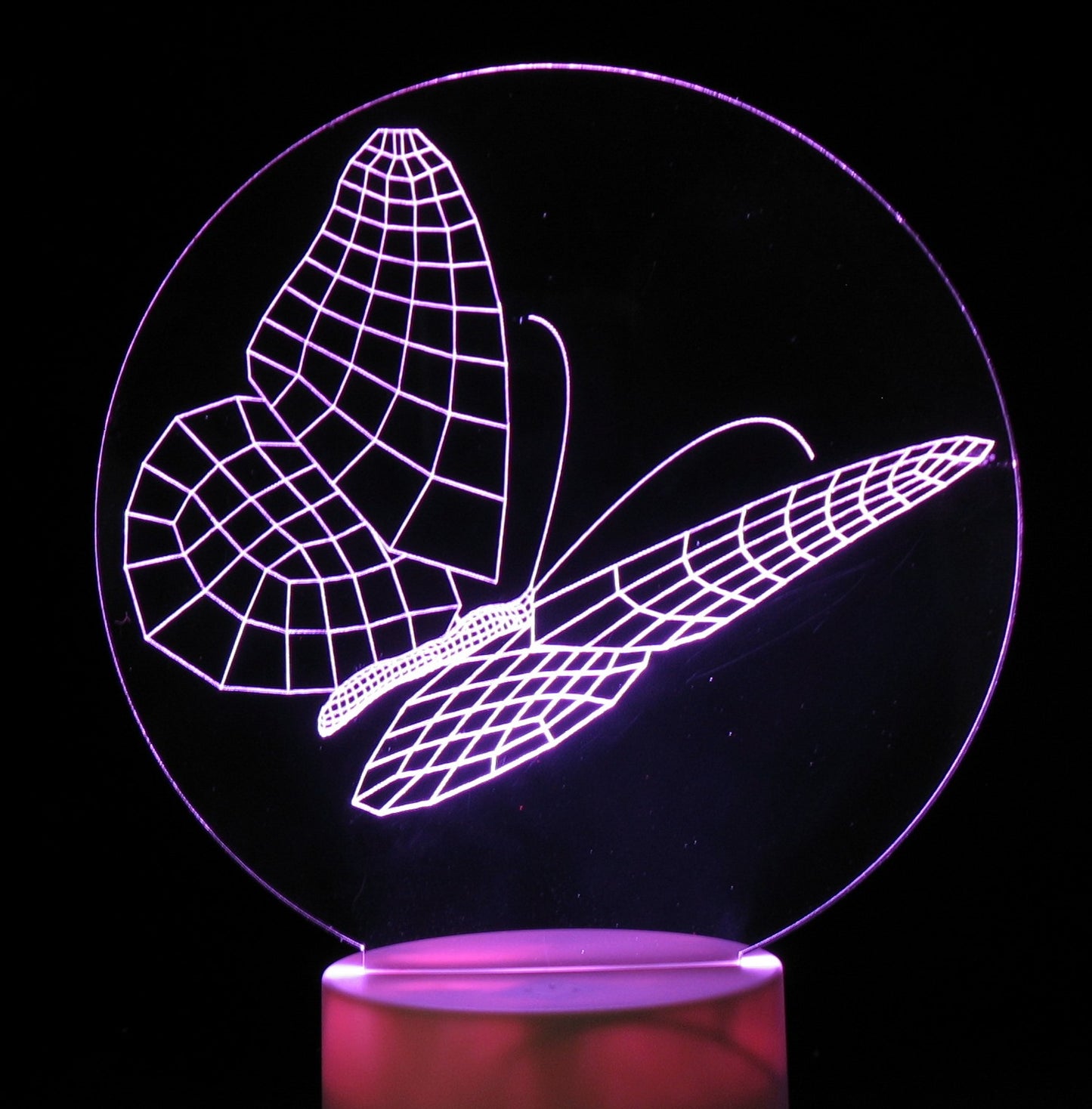 Butterflies 3-D Optical Illusion Multicolored Light