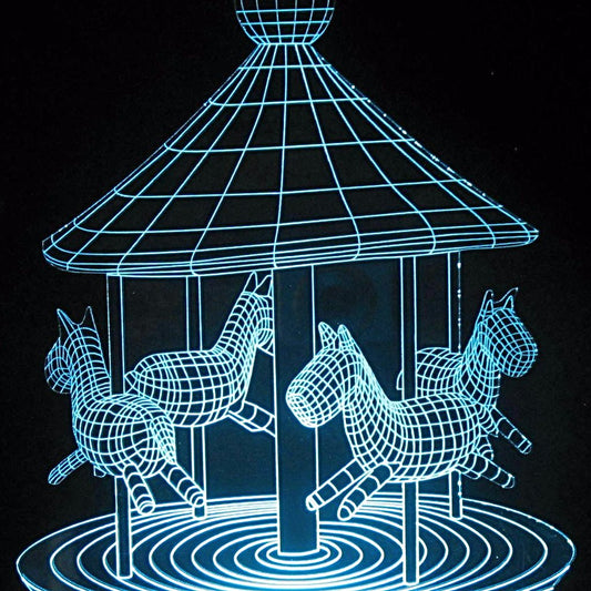 Carousel 3-D Optical Illusion Multicolored Light