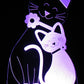 Cat & Kitten 3-D Optical Illusion Multicolored Light