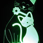 Cat & Kitten 3-D Optical Illusion Multicolored Light