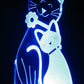 Cat & Kitten 3-D Optical Illusion Multicolored Light