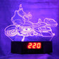 H-D Screaming Eagle 3-D Optical Illusion Multicolored LED Clock/Lamp