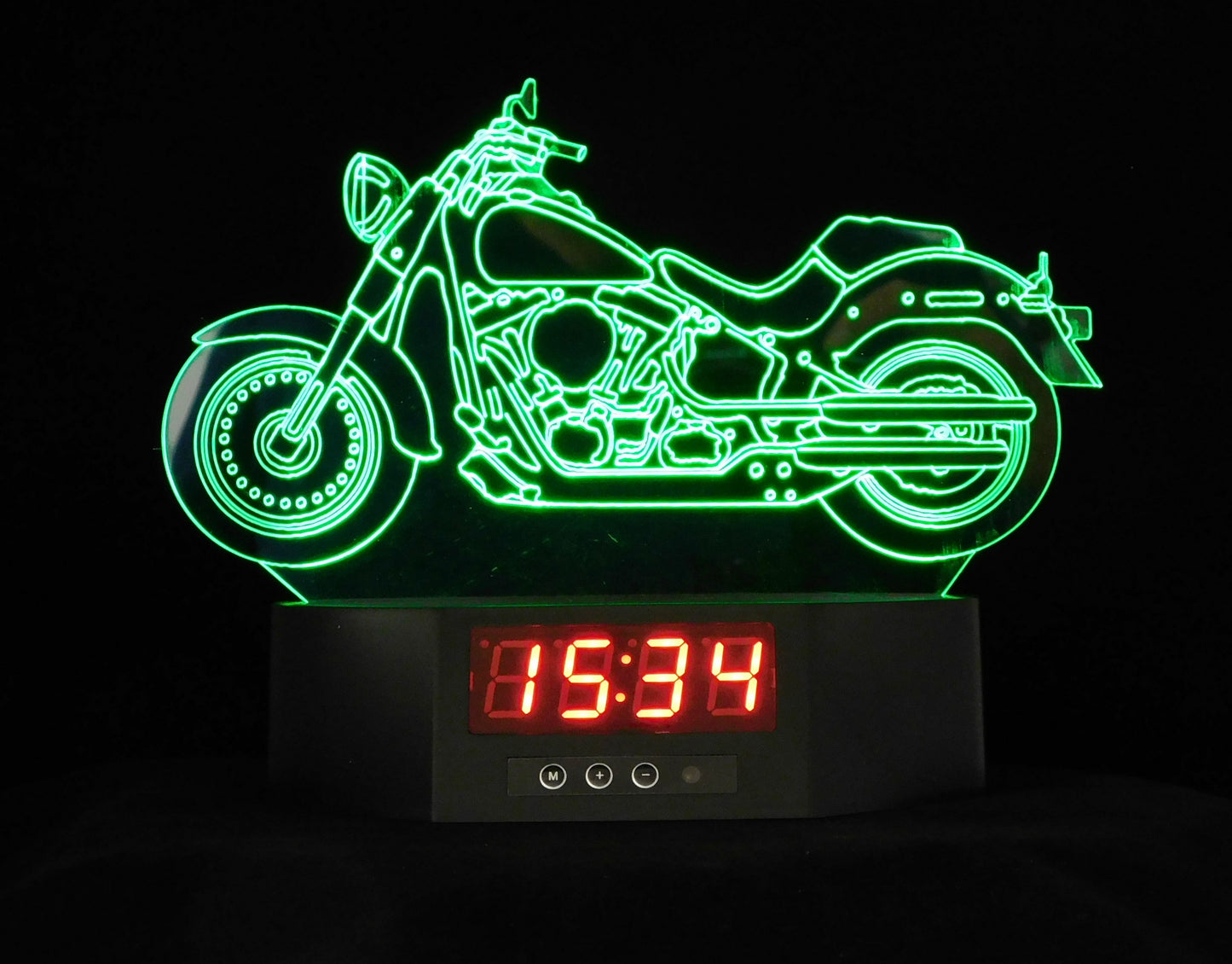 Harley-Davidson Large 3-D Optical Illusion Multicolored LED Clock/Lamp