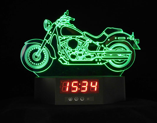 Harley-Davidson Large 3-D Optical Illusion Multicolored LED Clock/Lamp